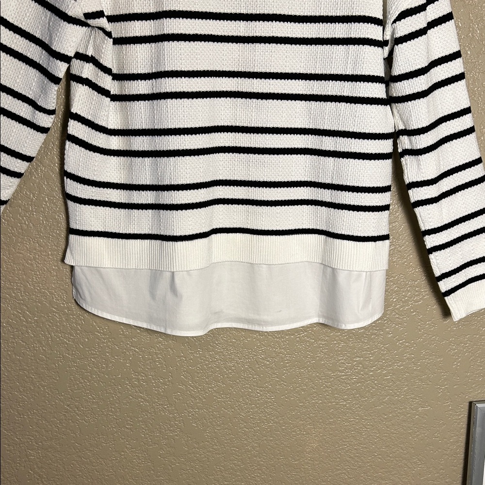 Adrianna Papell Off White Textured V-Neck Sweater - Picture 7 of 12